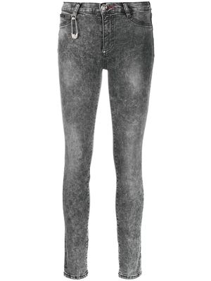 Philipp Plein jean skinny à taille haute - Gris