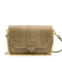 Dames leren crossbodytas - taupe slangenprint - MŌSZ Kris