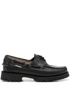 Sebago mocassins en cuir à étiquette à logo - Noir