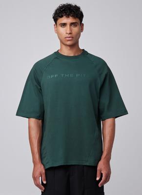Off The Pitch Raglan Loose Fit T-Shirt Heren Donkergroen - Maat XS - Kleur: Donkergroen | Soccerfanshop