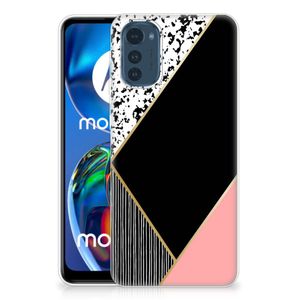 Motorola Moto E32/E32s TPU Hoesje Zwart Roze Vormen