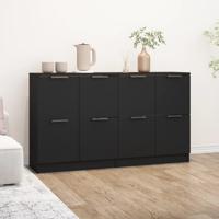 Dressoirs 2 st 60x30x70 cm bewerkt hout zwart