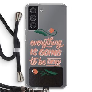 Optimistic flower girl: Samsung Galaxy S21 FE Transparant Hoesje met koord