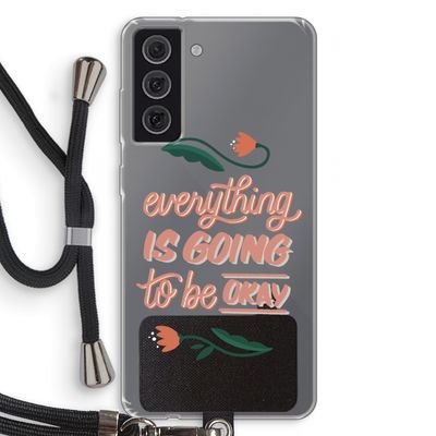 Optimistic flower girl: Samsung Galaxy S21 FE Transparant Hoesje met koord