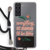 Optimistic flower girl: Samsung Galaxy S21 FE Transparant Hoesje met koord