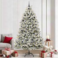 VidaXL Kunstkerstboom met 300 led groen en wit 240 cm pvc en metaal