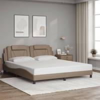 Bedframe met hoofdbord kunstleer cappuccinokleurig 180x200 cm