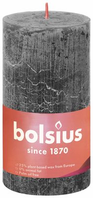 Bolsius shine rustiekkaars 130/68 stormy grey