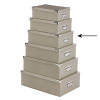 5Five Opbergdoos/box - beige - L36 x B24.5 x H12.5 cm - Stevig karton - Crocobox - Opbergbox - thumbnail