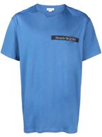 Alexander McQueen t-shirt à patch logo - Bleu