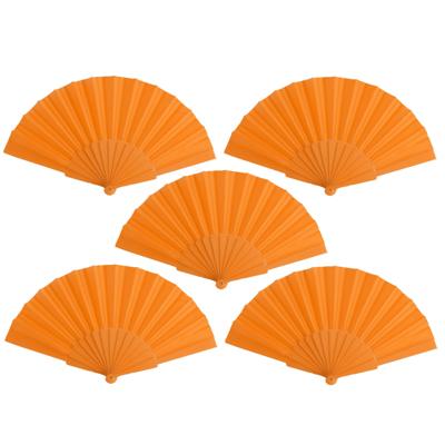 Spaanse Handwaaier - 25x - oranje - 23 x 43 cm - Verkoeling waaiers voor zomerse themperatuur