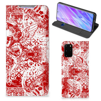 Mobiel BookCase Samsung Galaxy S20 Plus Angel Skull Rood