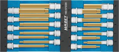 HAZET Dopsleutelbitset 163-573/20 - 1/2 inch (12,5 mm) vierkant hol - Binnen-zeskant-profiel - 20-delig - 4 - 14
