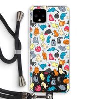 Kleurrijke katten: Pixel 4 XL Transparant Hoesje met koord