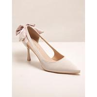 elegante dames hakken van blush suède met strikdetail - chique pumps met spitse neus voor bruiloften en formele evenementen Lightinthebox