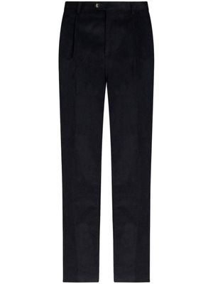 ETRO pantalon en velours côtelé à fleurs - Noir