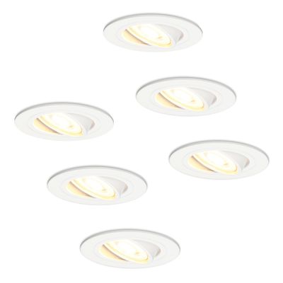 HOFTRONIC™ Set van 6 Pittsburg LED Inbouwspots wit - GU10 2700K Warm wit - 5W 400lm - Dimbaar & Kantelbaar