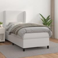 Boxspring met matras kunstleer wit 90x200 cm