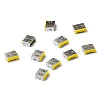 Smartkeeper UL03P1YL USB-A-poortslot Set van 10 stuks Geel Zonder sleutel