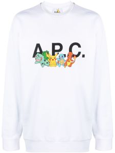 A.P.C. x Pokémon sweat à logo imprimé - Blanc