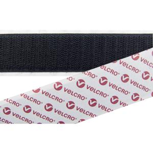 VELCRO® E08802033011425 Klittenband Om vast te plakken Haakdeel (l x b) 25000 mm x 20 mm Zwart 25 m