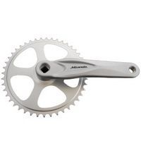 Miranda crankstel alfa 1 42t, cranklengte 170mm. zilver, aluminium, spieloos. kettingblad 3/32