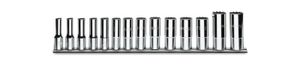 Beta 14-delige set slagdoppen, zeskant, lange uitvoering (art. 910AL) met support 910AL/SB14 - 009100174