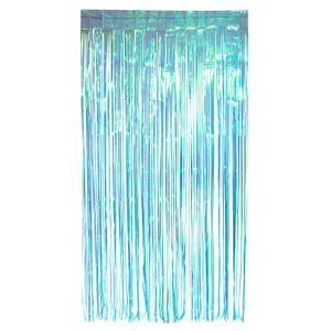 Folie deurgordijn/feestgordijn - lichtblauw - 100 x 200 cm - Versiering/feestartikelen