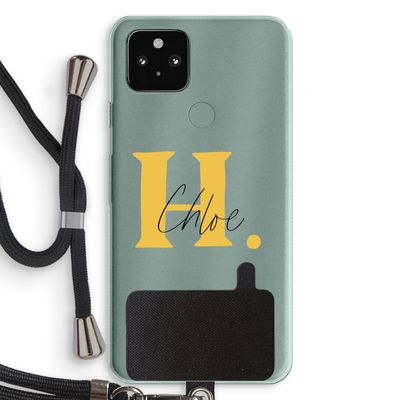 Amber Script: Pixel 5a 5G Transparant Hoesje met koord