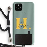 Amber Script: Pixel 5a 5G Transparant Hoesje met koord