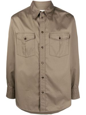 LEMAIRE chemise en coton à manches longues - Marron