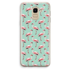 Flamingoprint groen: Samsung Galaxy J6 (2018) Transparant Hoesje