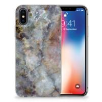 Apple iPhone X | Xs | TPU | Siliconen hoesje | Marmer Grijs