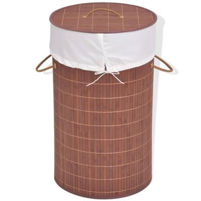 VidaXL Wasmand rond bamboe bruin