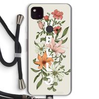 Hello bloemen: Pixel 4a 5G Transparant Hoesje met koord