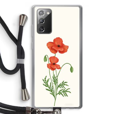 Red poppy: Samsung Galaxy Note 20 / Note 20 5G Transparant Hoesje met koord