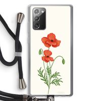 Red poppy: Samsung Galaxy Note 20 / Note 20 5G Transparant Hoesje met koord