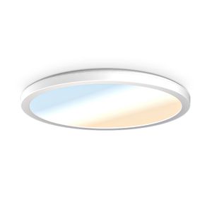 Slim - Badkamer plafondlamp wit - 18W 1750 Lumen - IP44 waterdicht - CCT lichtkleur instelbaar (2700K, 4000K & 5000K) - Ø30 cm - LED Plafonniere