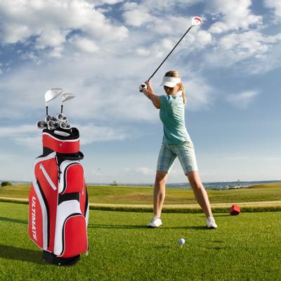 Compleet Golfclubs-set Rechtshandig Voor Dames Golfsets met Draagtas Rood