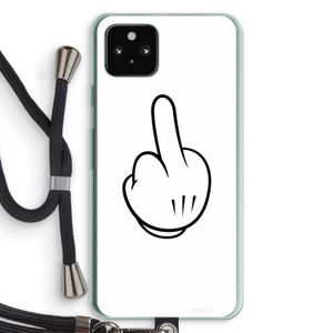 Middle finger white: Pixel 5a 5G Transparant Hoesje met koord