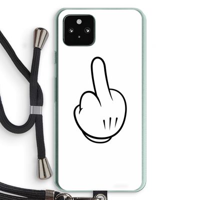 Middle finger white: Pixel 5a 5G Transparant Hoesje met koord