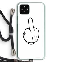 Middle finger white: Pixel 5a 5G Transparant Hoesje met koord