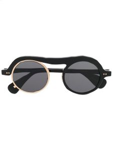 MASAHIROMARUYAMA lunettes de soleil à monture ronde bicolore - Noir