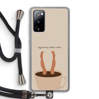 Aggressively drinks coffee: Samsung Galaxy S20 FE / S20 FE 5G Transparant Hoesje met koord Aggressively drinks coffee: Samsung Galaxy S20 FE / S20 FE 5G Transparant Hoesje met koord