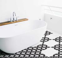 Tegelsticker badkamer zwart wit patroon