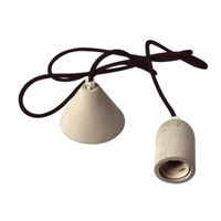 Fitting E27 beton grijs snoer 2 meter zwart plafondrozet beton kleur Hanglamp
