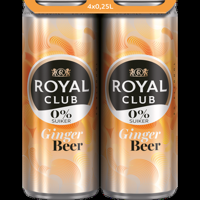 Royal Club Ginger Beer 0% 4 x 250ML bij Jumbo