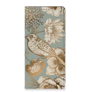 Smart Cover voor Samsung Galaxy A35 Vintage Bird Flowers