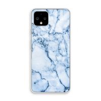 Blauw marmer: Pixel 4 Transparant Hoesje