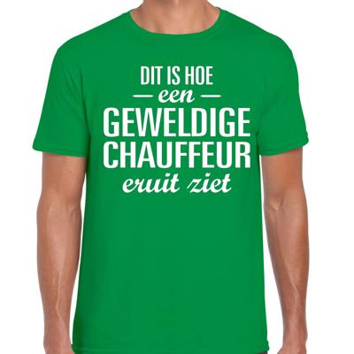 Cadeau T-shirt heren - groen - dit is hoe een geweldige chauffeur eruit ziet - beroep Cadeau T-shirt heren - groen - dit is hoe een geweldige chauffeur eruit ziet - beroep